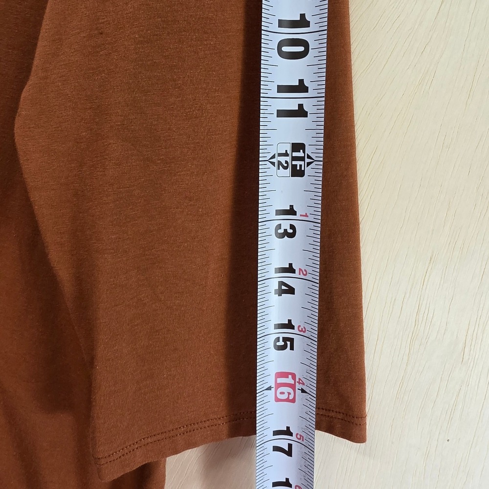 Chicos The Ultimate Tee Rust Orange V-Neck 3/4 Sleeve Pima Cotton Modal Top XL 3 - Picture 8 of 12